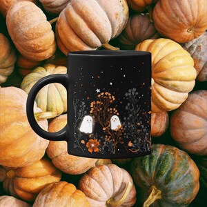 Cute Ghost Mug, Spooky Stars Night Sky Coffee Cup image 4