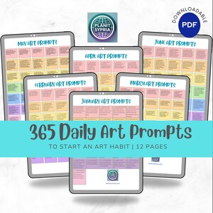 365 Daily Art Prompts PDF | ADHD Sketch Ideas Calendar | Printable Art Prompt Calendar | Drawing Ideas for Artists | Fun Creative Challenge