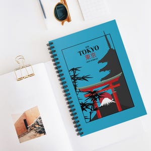 Tokyo Travel Spiral Notebook - gelijnde lijn, journaling, cadeau voor reizigers, schetsboek, reisplanning, universiteitsbenodigdheden