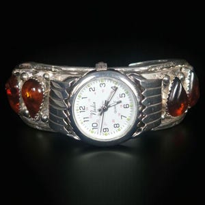 時計 Nadia vintage Indian jewelry Watch Vintage Lapis Inlay Sterling Silver Nadia Quartz Watch