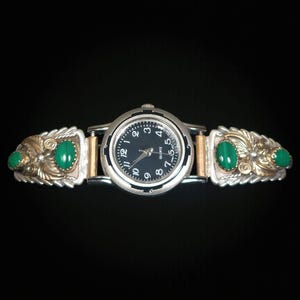 時計 Nadia vintage Indian jewelry Watch Vintage Lapis Inlay Sterling Silver Nadia Quartz Watch