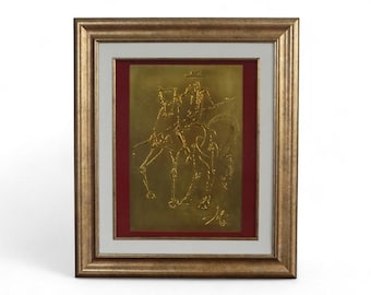 Salvador Dalí "Le Picador" Copper Relief Sculpture – Les Chevaux de Dalí Series, Framed Gold