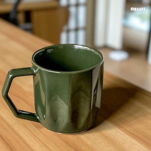 Geometric Ceramic Mug Geometric Design Mug Unique Shape Kitchen Drinkware for Home Elegant Home Kitchen Accessory