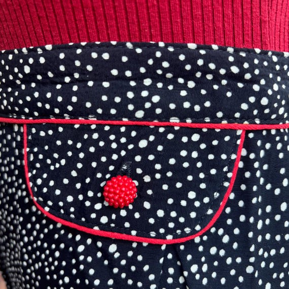 Vintage 1990s Art to Wear Polka Dot Skirt: Raspbe… - image 5