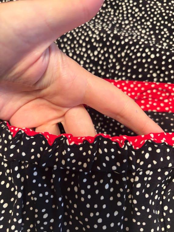 Vintage 1990s Art to Wear Polka Dot Skirt: Raspbe… - image 12
