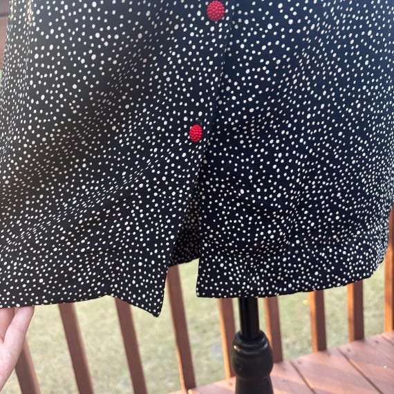 Vintage 1990s Art to Wear Polka Dot Skirt: Raspbe… - image 7