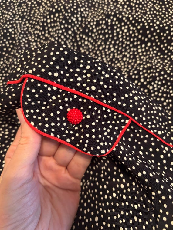 Vintage 1990s Art to Wear Polka Dot Skirt: Raspbe… - image 13