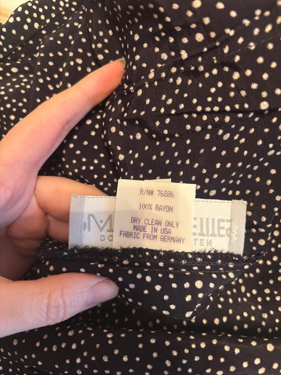 Vintage 1990s Art to Wear Polka Dot Skirt: Raspbe… - image 11