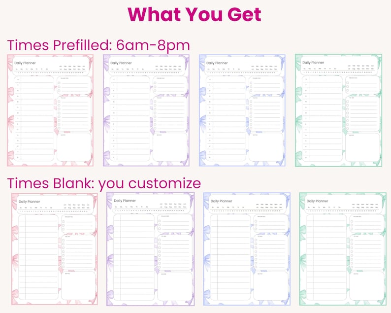 Workday Schedule Printable Daily Planner PDF Workday Checklist To-do ...