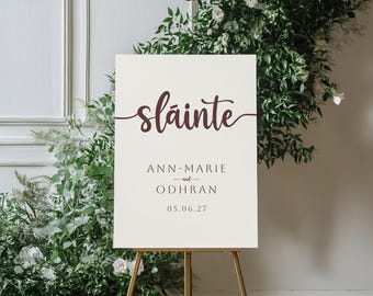 Sláinte Irish Wedding-bord: aangepaste poster voor drankjesreceptie (digitale download, pdf- en JPG-formaat A1)