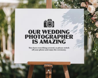 Funny Unplugged Wedding Sign: Photographer Appreciation - A1 Printable (Digital Download)