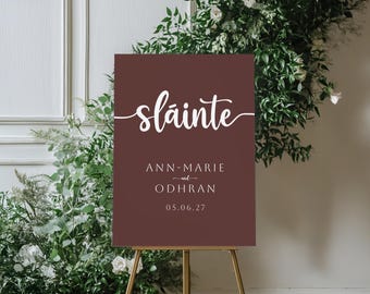 Sláinte Irish Wedding-bord: aangepaste poster voor drankjesreceptie (digitale download, pdf- en JPG-formaat A1)