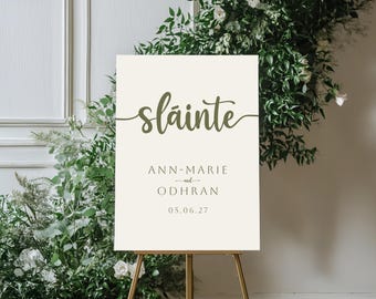 Sláinte Irish Wedding-bord: aangepaste poster voor drankjesreceptie (digitale download, pdf- en JPG-formaat A1)