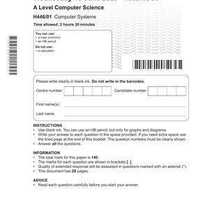 Actual OCR 2026 A-level Computer Science H446/02 Algorithms and programming QP