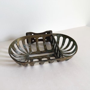 Vintage Brass Wall Mount Soap Dish | Antique Brass Bathroom Soap Holder | Farmhouse Bathroom Decor | Rustic Wall Mounted Soap Tray
