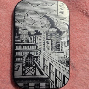 Godzilla Stash Tin: Altoid Size - Every Day Carry, Fishing Tackle, Organization, Pill Box