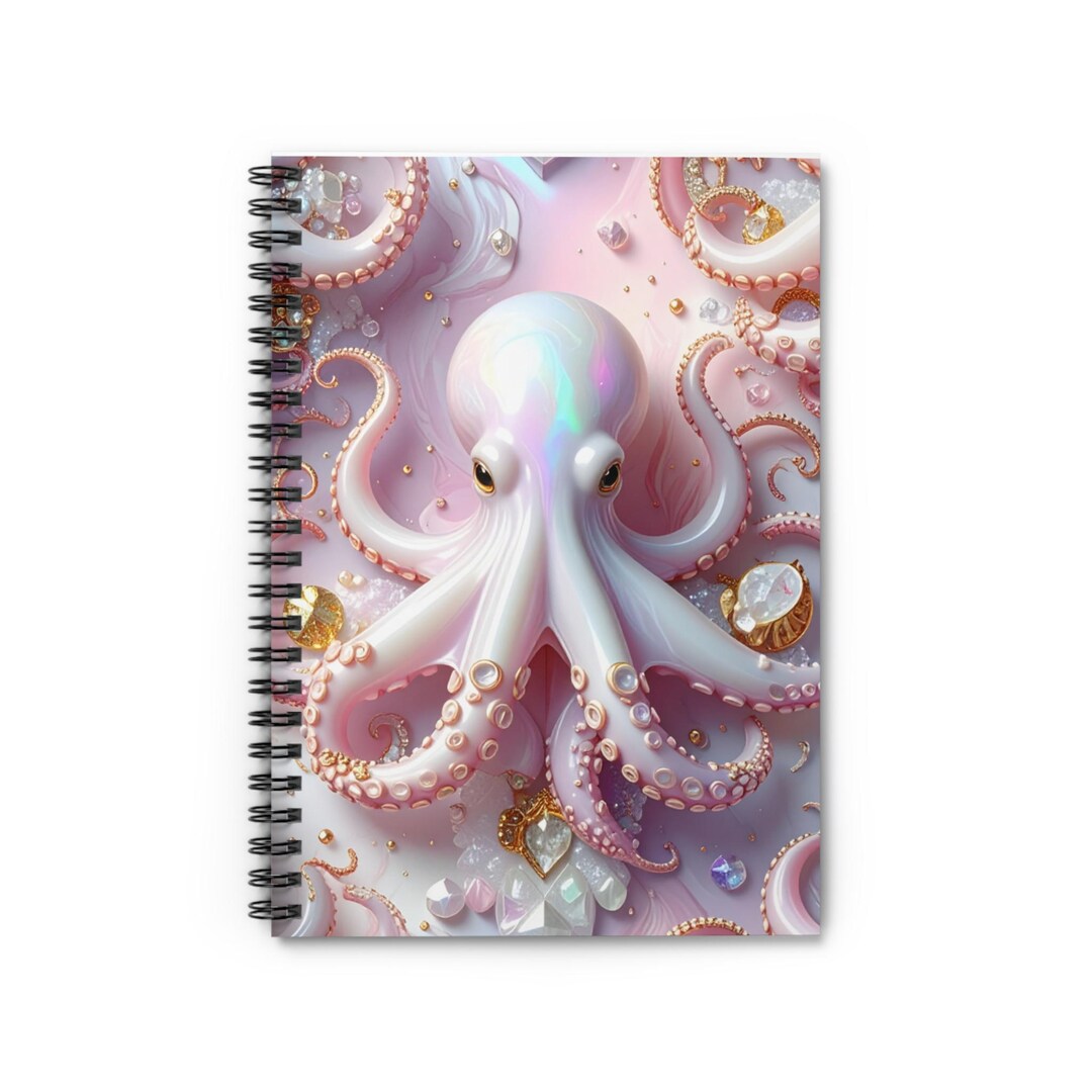 Octopus Notebook Pearlescent Octopus Spiral Notebook | Ruled Journal - Etsy Canada