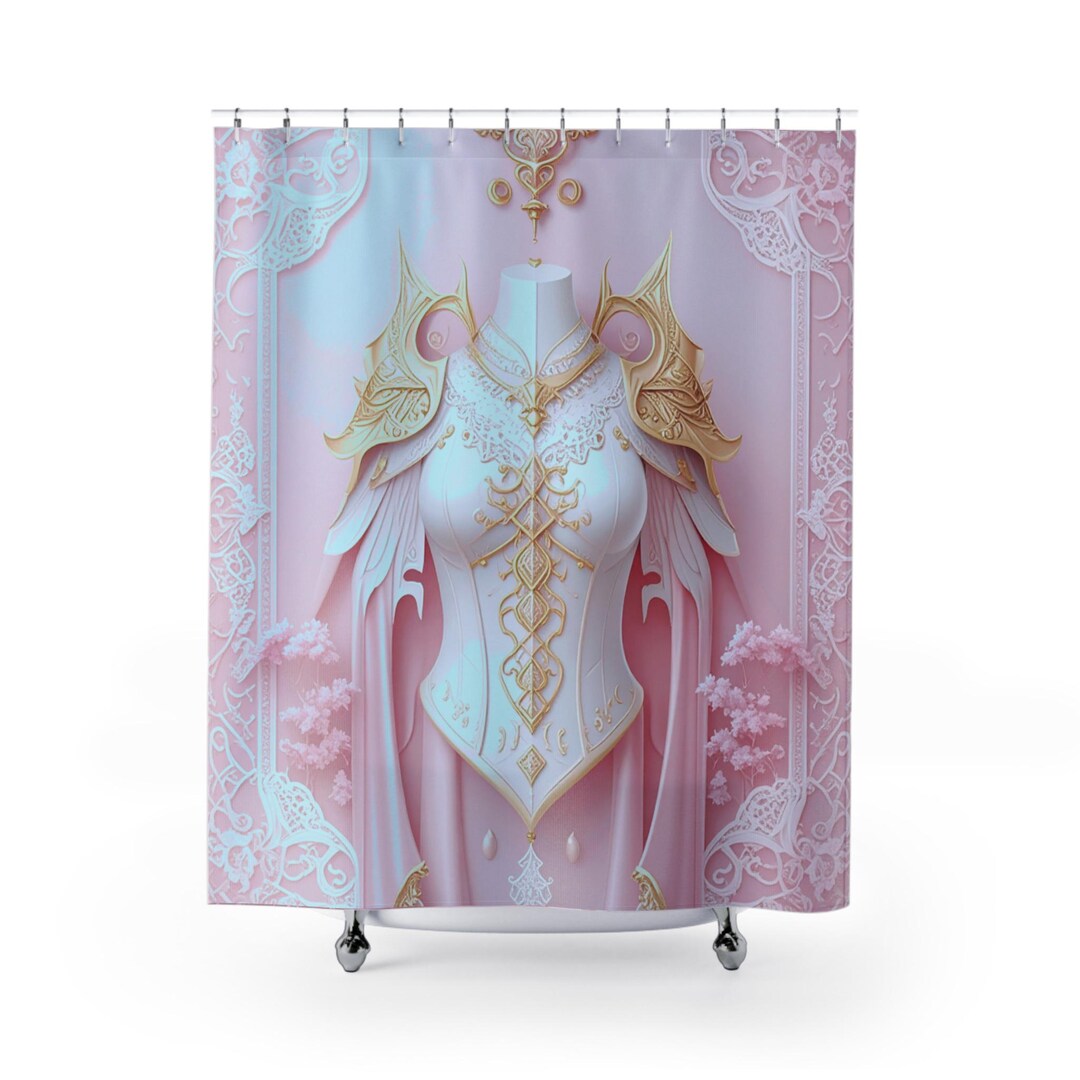 Gold And Pink Shower Curtainnull