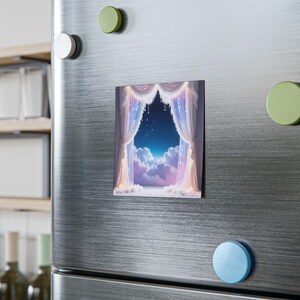 Dreamy Starry Curtain Scene Post-it Note Pads | Night Sky Clouds