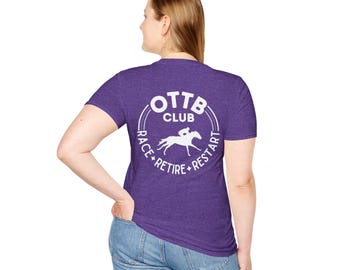 OTTB Club Off track Thoroughbred Racehorse Unisex Softstyle T-Shirt, Horse Lover Tee, Equestrian Apparel