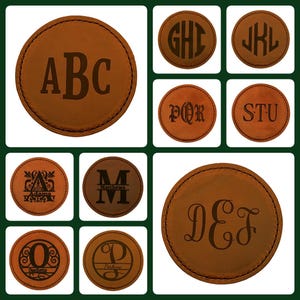 Custom Engraved Leather Coaster Set: Hand-Stitched Cowhide, Made in Maine