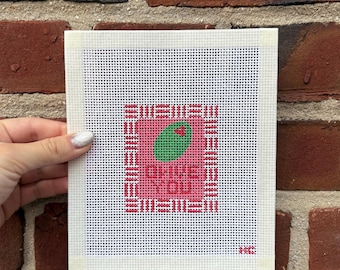 Olive You Needlepoint canvas