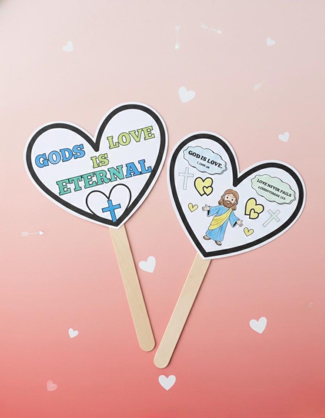 God is Love Heart Puppet Craft, Christian Valentine's Day Printable ...
