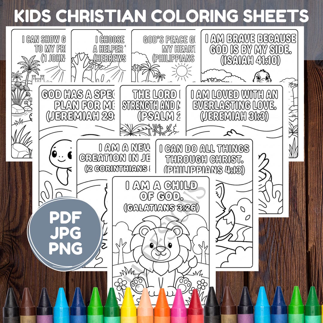 Bible Verse Coloring Pages | Kids Christian Activity Sheets for Sunday ...