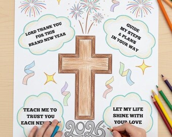 Gebet zum ausdrucken, Sonntagsschule Malvorlage, Bibelarbeit, Neujahrslektion, Religiöses Neujahrsfest