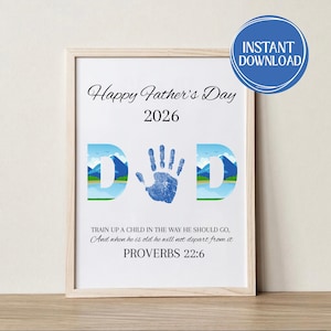 Father's Day Handprint Craft | Proverbs 22:6 Bible Verse Keepsake (Digital Download)