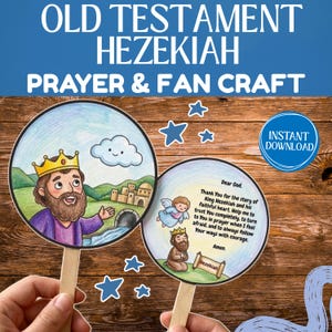 King Hezekiah Prayer Fan Craft, Old Testament Kids Activity (Digital Download)