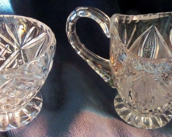 Beautiful Cut Leaded Crystal Sugar and Creamer Set