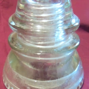 Hemingray 42 on Wooden Peg and !7 Glass Insulator, Made in USA, 45 -4&quot; Diameter Base, 4&quot; Tall, 17-3&quot; Diameter, 4&quot; Tall