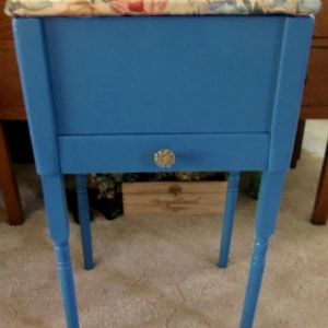 Pretty Sewing Cabinet with Hinged Lid and A Single Drawer, Upcycled Hand Crafted, Free Shipping, See Description RE Shipping