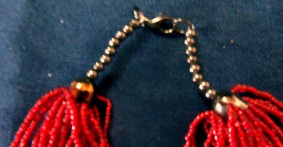 Beautiful Red Color Muilti Strand Strings of Bead… - image 3