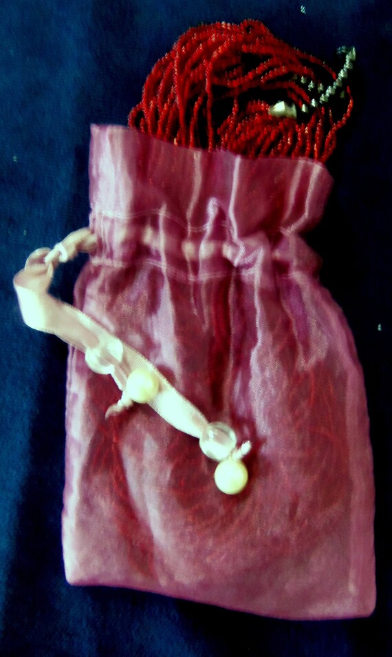 Beautiful Red Color Muilti Strand Strings of Bead… - image 4