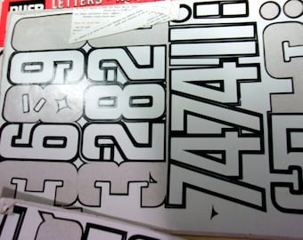 Stick On Letters From the 70's, Lots of Letters Left In a Variety of Sizes, White, White with Black,  and Gold, Sticky Back Still Good