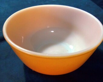 3 1 1/2 Pint Bowls, Pyrex Yellow 401, Orange Fire King 4, and Unmarked White, Vintage, Purchase individually in Listing