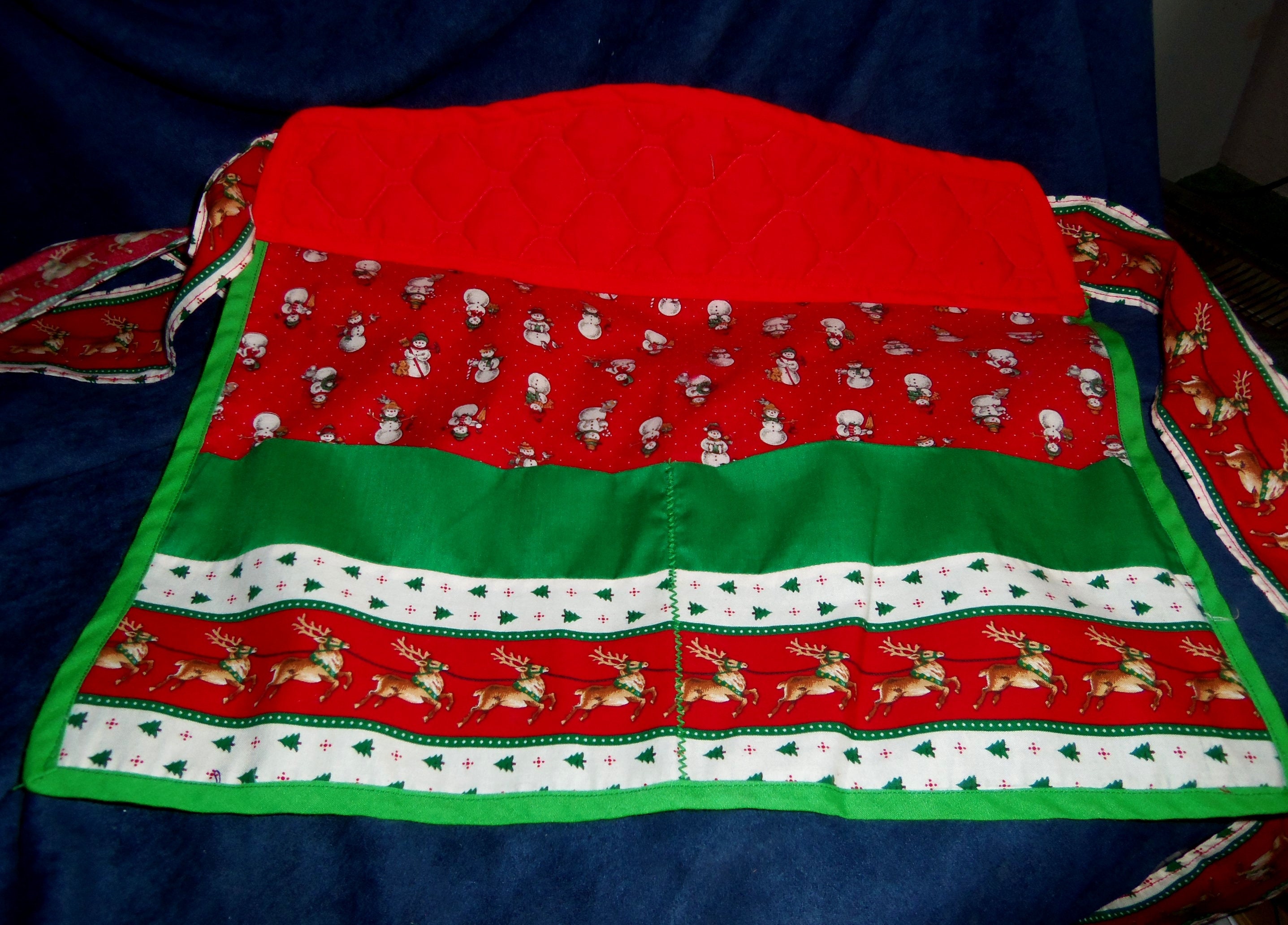 Cute Christmas Apron With Pockets Never Used Hand Sewn. Etsy