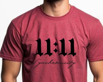 11:11 Synchronicity T-Shirt | Spiritual Angel Numbers Tee | Gothic 1111 Graphic Shirt | Numerology Manifestation Tee | Gift