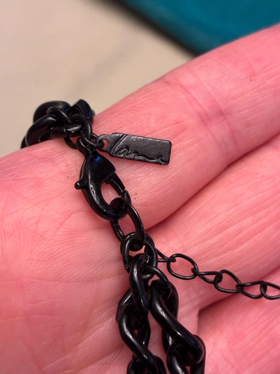 Gothic Style Statement Necklace with multiple cha… - image 4