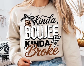 Kinda Boujee Kinda Broke Leopard PNG、コケット ボウ昇華デザイン (デジタルダウンロード)