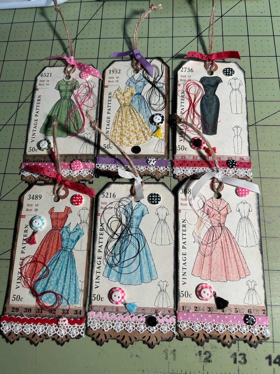 Vintage Replica Pattern Tags (set of 6) - Etsy