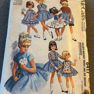 Vintage 1962 McCall’s 6417 Girls Dress Pattern With Hat & Jacket. Size 8 Uncut
