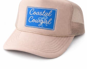 Coastal Cowgirl Trucker Hat – Beach Cowgirl Hat – Western Coastal Cap – Cute Summer Hat – Country Girl Beach Style