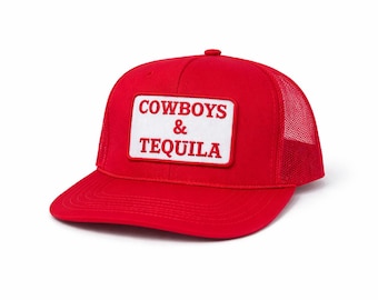 Cowboys & Tequila Trucker Hat | Funny Cowgirl Hat | Country Concert Hat | Western Trucker Hat | Nashville Bachelorette Hat | Rodeo Hat