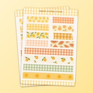 Printable Summer Washi Tape Sticker Sheet | Scrapbooking, Journaling, Junk Journaling, Crafts, Planner Decor – DIGITAL STICKERS