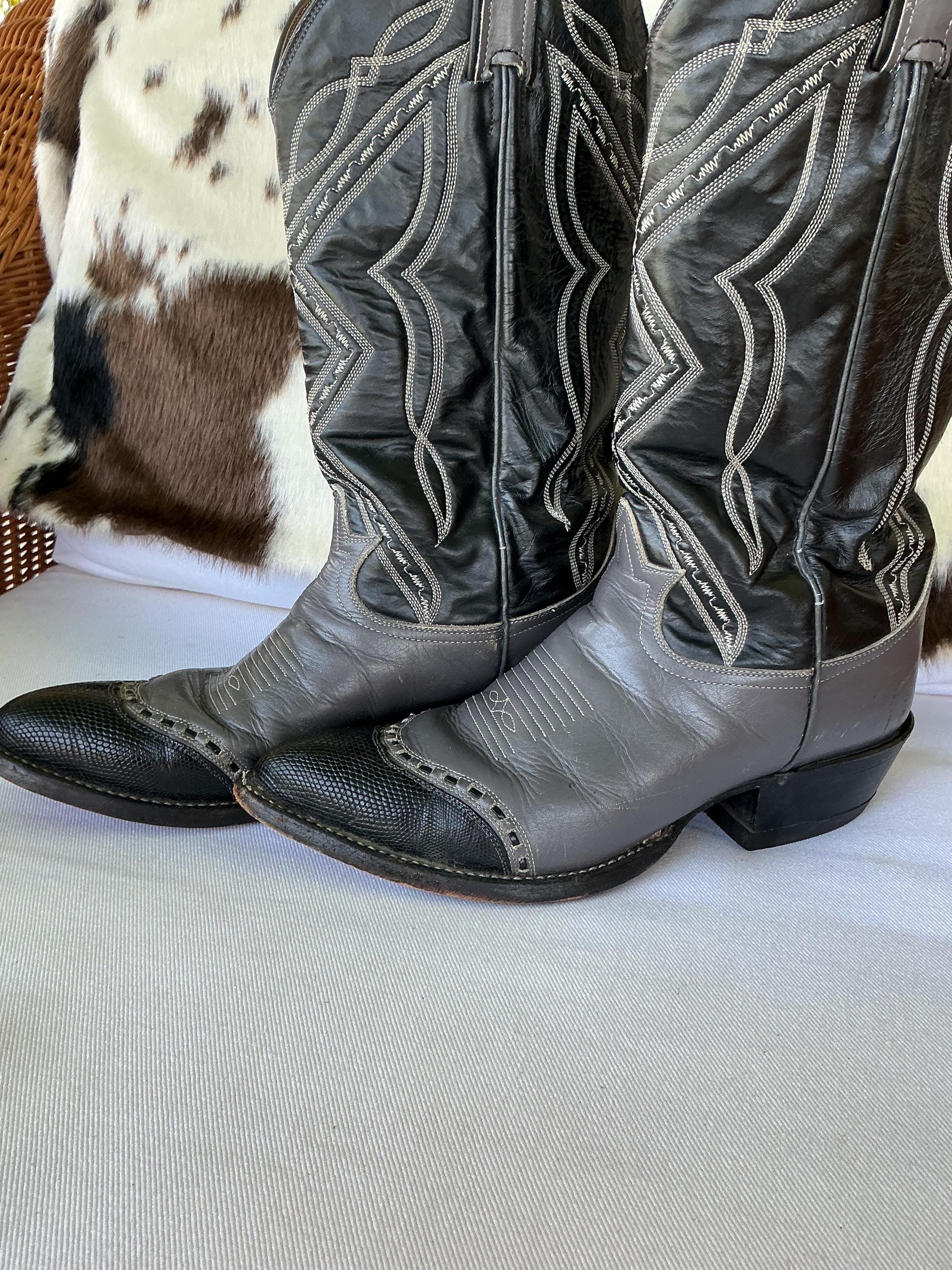 Vintage Tony Lama Black Boots - Etsy
