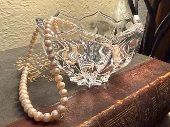 Gorham Full Lead Crystal Bowl, Made in Germany, Star Cut Pedestal Base, 4.5”