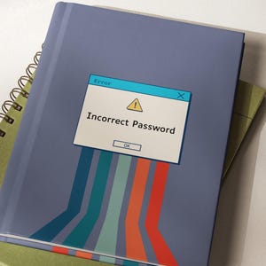 Retro Password Tracker Log - Hardcover Notebook